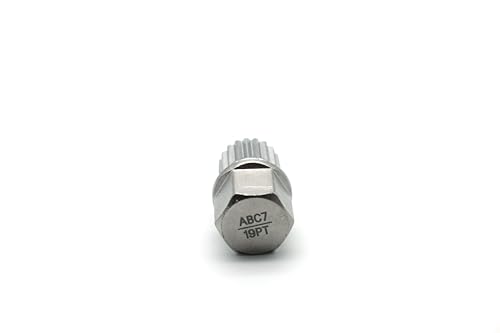 TEMO Abc7/19Pt Anti-Theft Wheel Lock Lug Nut Removal Socket Key for Vw Audi | Wheel Lock Nut Socket Adapter | Anti-Theft Screw Remover Repair Tool | Tyre Fitting, Garage Repair, Tire Change - size: ABC7/19PT