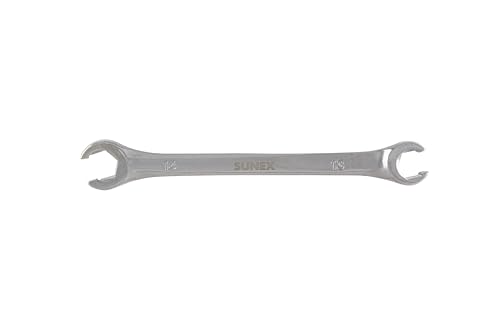 Sunex 980907 13 mm by 14 mm Fully Polished Flare Nut Wrench - size: 13mm by 14mm