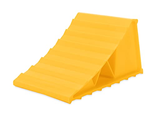 Camco 44432 Wheel Chock Without Rope, Helps Keep Your Trailer or RV in Place (Pack of 1), Yellow - style: Wheel Chock