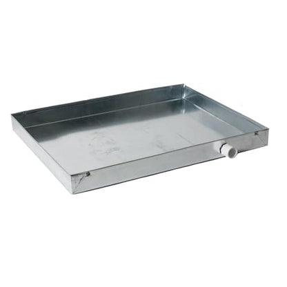 Heavy-Duty Galvanized Steel Drain Pan – Premium, Rust-Resistant HVAC Condensate Pan – Leak-Proof for Maximum Protection – With Hole Option (3/4)"PVC outlet drain. (18"x18"x2") - size: 18"x18"x2"