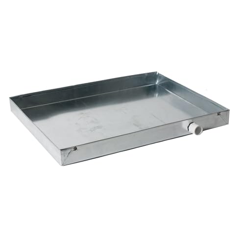 Heavy-Duty Galvanized Steel Drain Pan – Premium, Rust-Resistant HVAC Condensate Pan – Leak-Proof for Maximum Protection – With Hole Option (3/4)"PVC outlet drain. (18"x18"x2") - size: 18"x18"x2"