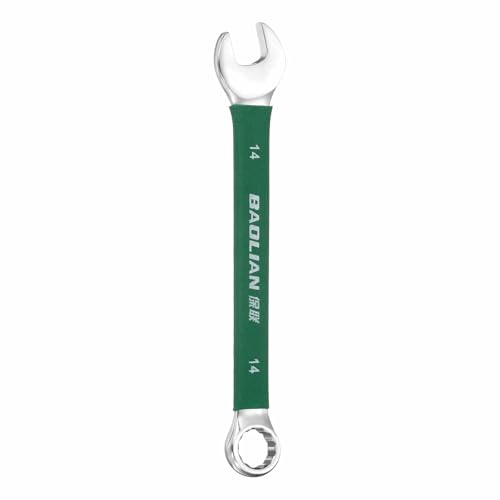 HARFINGTON 14mm Metric Combination Wrench 10 Degree Offset 12 Point Cr-V Steel Single Open End Spanner Wrenches for Automotive Repair Furniture Assembly - size: 14mm