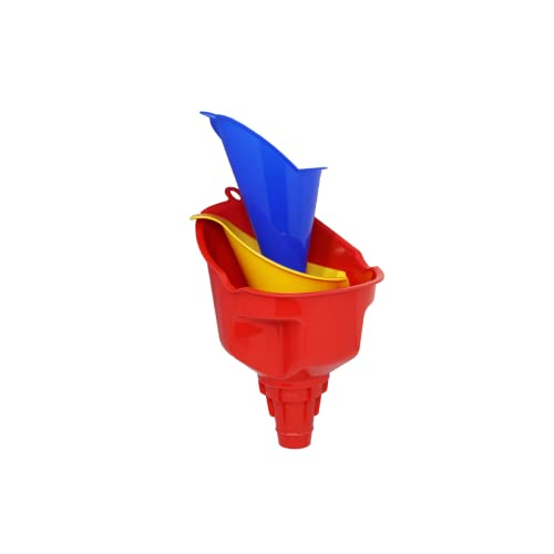 K Tool International 74631 3 Piece Funnel Set for Garages, Repair Shops and DIY, Includes Super Quick Fill, Multi-Purpose and Radiator Funnels, Multi-Colored
