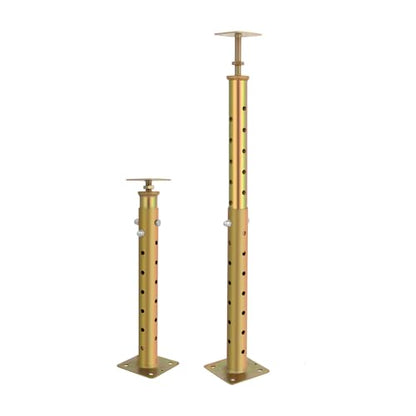 2 Pcs Adjustable Basement Floor Jack, 18"-36” (1'5"-3') Height Range, Floor Joist Screw Jack for Temporary Support Or Leveling, Heavy Duty House Floor Jack Height Capacity 5570lbs (2 Gold Jacks)
