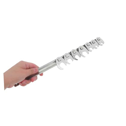 Homoyoyo 10pcs 3/8 Inch Drive Metric Ratchet Wrench Set with Movable Open-end Heads, Quick-release Flare Nut Crowfoot Wrenches for Automotive Repair and Maintenance