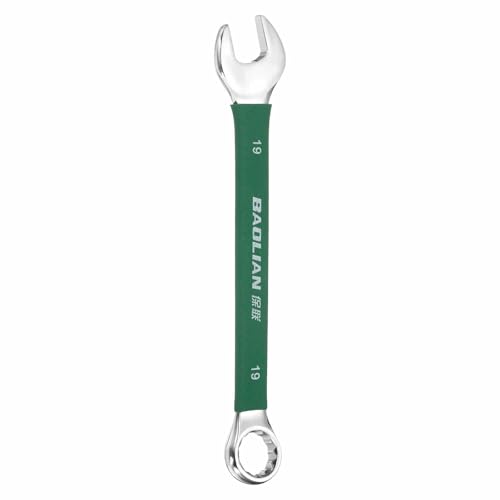 HARFINGTON 19mm Metric Combination Wrench 10 Degree Offset 12 Point Cr-V Steel Single Open End Spanner Wrenches for Automotive Repair Furniture Assembly - size: 19mm