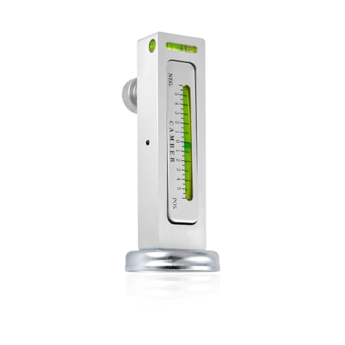 Adjustable Magnetic Gauge Tool, Camber Castor Strut Wheel Alignment Gauge with Magnetic Base, Universal Automotive Wheel Alignment Tool for Car Truck RV Tire Repair (White) - color: White
