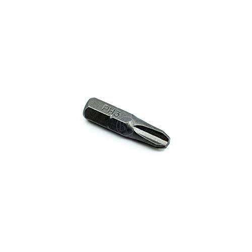 Benchmark Abrasives 1/4 Inch Hex Anti Slip Phillips Insert Screw Head Screwdriver Bits, Rotary Drill Bits for Repairing Electronics, Automotive Parts, Furniture (50 Pack) - (PH3 x 1") - size: PH3 x 1"