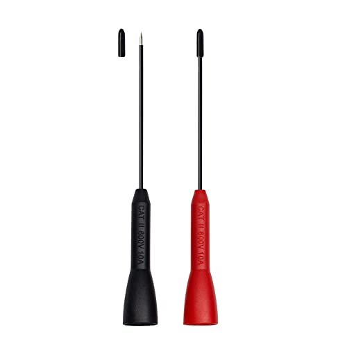 Multimeter Needle Probe Pins, Extendable Needle Probe Set Non-Destructive Piercing Needle Probe Tip Adapter for 2mm Test Probes - size: 2 PCS
