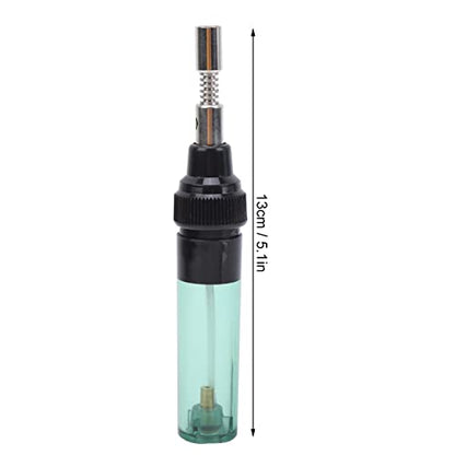 Fafeicy MT-100 8ml Gas Soldering Pen, Cordless Butane Soldering Iron with Adjustable Temperature 1300 Flame for Welding Electronics Jewelry Circuit Boards (Transparent Green)