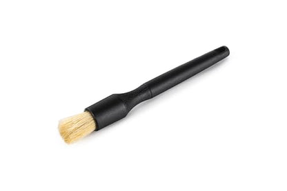 Detail Factory - Crevice Cleaning Detailing Brush Kit for Small Spaces - Mini Set Boar's Hair Brush + Ultra-Soft Synthetic Brush - Black & Gray - 2 Pack