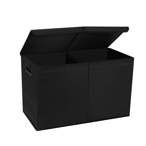 AOKJOY Car Trunk Organizer with Lid, 26x13x16 Inches, Black, 600D Oxford Cloth, Collapsible, 83 Liters, Rectangular, for SUV Truck Sedan - color: black