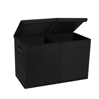 AOKJOY Car Trunk Organizer with Lid, 26x13x16 Inches, Black, 600D Oxford Cloth, Collapsible, 83 Liters, Rectangular, for SUV Truck Sedan - color: black
