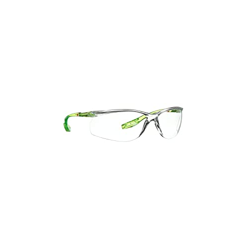 3M Safety Glasses Scotchgard Anti-Fog Coating - color: Clear Lens, Green/Black Frame, size: One size fits most