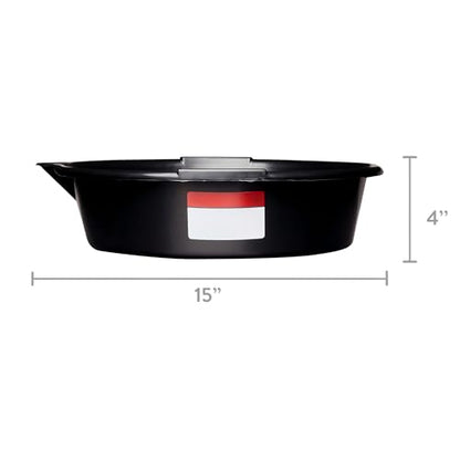 7-Quart Automotive Drain Pan with Built-in Scale and Spout, Leakproof Heavy Duty Oil Catch Pan, Anti-Splash Fluid Collector for Car Oil Change, Garage Motorcycle Repair Tools