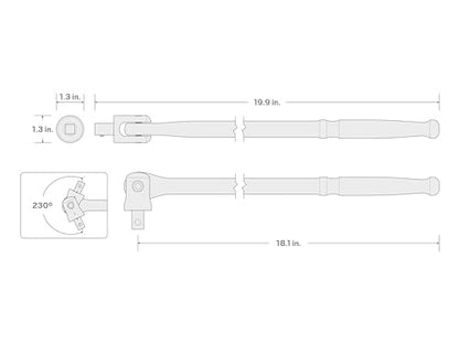 TEKTON 1/2 Inch Drive x 18 Inch Breaker Bar | SBH00218 - size: 1/2 Inch Drive x 18 Inch