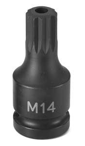 Grey Pneumatic 2114ST Triple Square Driver Socket - style: M14 Tamper Proof Triple Sq. Driver