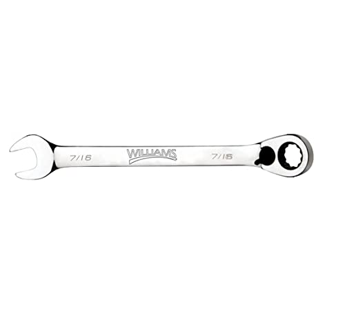 Williams 1214RC Ratcheting Combination Wrench, 12 Point, 7/16-Inch - size: 7/16-Inch Single