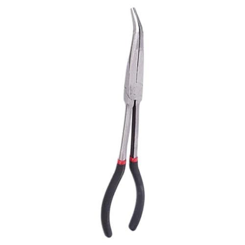 11" Bent Nose Pliers, 45 Degree Extra Long Reach Bent Nose Plier, Precision Fine Pliers For Bending Wire Gripping, Automotive Electrical Tools for Industrial, Garage Narrow Spaces and Limited Areas