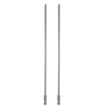 HARFINGTON 2pcs #2 Phillips Screwdriver Bit PH2 1/4" Hex Shank 10" (250mm) Long Magnetic S2 Steel Industrial Grade Screw Driver Bit Cross Head Electric Drill Bits 0.177" (4.5mm) Rod - size: PH2 x 250mm x 4.5mm