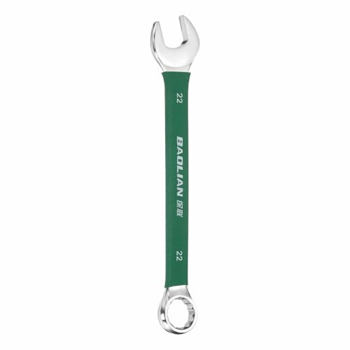 HARFINGTON 22mm Metric Combination Wrench 10 Degree Offset 12 Point Cr-V Steel Single Open End Spanner Wrenches for Automotive Repair Furniture Assembly - size: 22mm