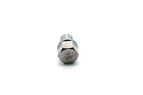 TEMO 55/10Pt Anti-Theft Wheel Lock Lug Nut Removal Socket Key for Vw Audi | Wheel Lock Nut Socket Adapter | Anti-Theft Screw Remover Repair Tool | Tyre Fitting, Garage Repair, Tire Change - size: 55/10PT