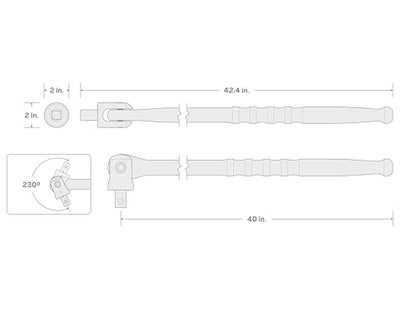TEKTON 3/4 Inch Drive x 40 Inch Breaker Bar | SBH00340 - size: 3/4 Inch Drive x 40 Inch