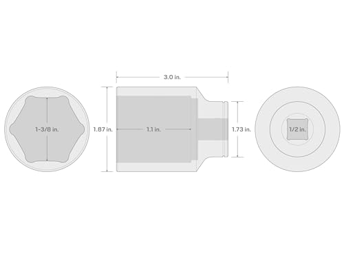 TEKTON 1/2 Inch Drive x 1-3/8 Inch Deep 6-Point Socket | SHD23035 - size: 1-3/8 Inch, style: Deep