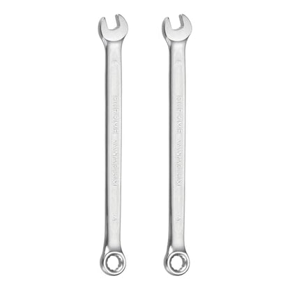 HARFINGTON 2Pcs Metric Combination Wrench 6mm Open End & 15-Degree Offset 12-Point Box End Chrome Vanadium Steel Industrial Grade Double Ended Wrenches Spanners Tools - size: 6mm