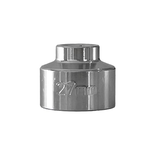 27mm Car Oil Filter Wrench, 3/8" Drive Oil Filter Removal Tool, Low Profile Drive Socket Wrench, 6-Point Steel Socket for Most Car Models with 27mm Oil Filter Cap - color: 27mm