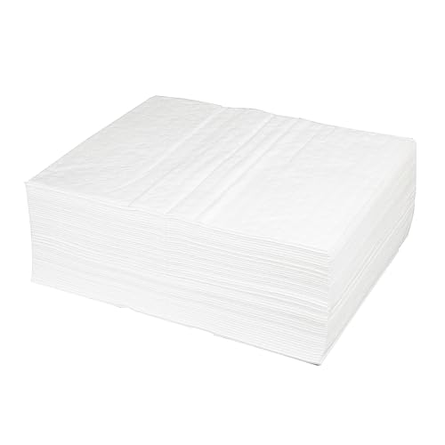 PONO 50 Pcs Oil Absorbent Pads, 15x20 IN White Heavy Weight Oil-Only Absorbent Pad,Used for Oil Spill Cleaning in Garage Workshop, Reusable, Washable, Durable - size: 50Pcs, 15"X20"