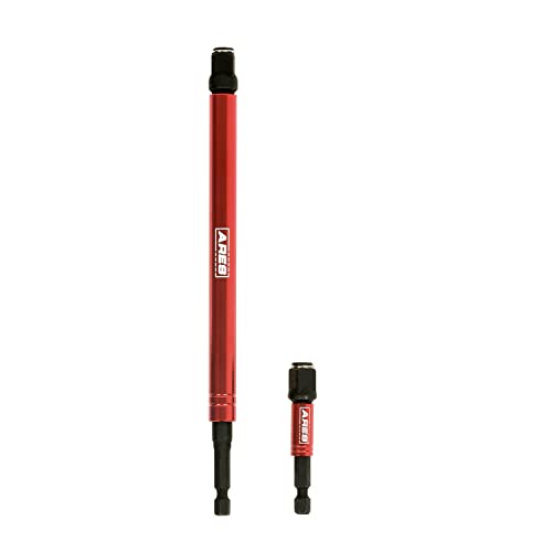 ARES 22027 – 2-in-1 Impact Bit and Socket Adapter Set – 3-Inch and 8-Inch Adapters - Unique Design Holds Standard 1/4-Inch Hex Bits and 3/8-Inch Drive Sockets – Spinning Sleeve Stabilizes Adapter - size: 2pc 2-in-1 Impact Bit and Socket Adapter Set