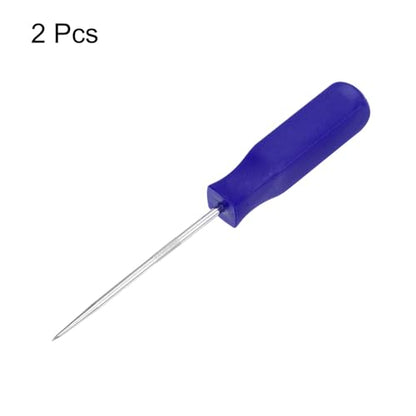 HARFINGTON 2pcs Straight Pick Hook 135mm Chrome Vanadium Steel Cr-V TPR Plastic Handle Square Automotive Pick Tool Set for Removing O Rings Small Items, Blue