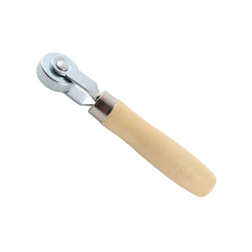 EVGATSAUTO Patch Tire Repair Tool, Car Auto Wheel Wooden Handle Patch Tire Repair Stitcher Ball Bearing Roller Repair Tube Stitch Puncture Tool (Middle)