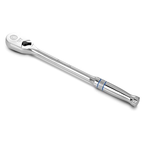 DURATECH Extra Long Handle 1/4-Inch Drive Ratchet, 90-Tooth Ratchet Wrench with 8" Handle and Dust Proof Teardrop Enclosed Head, Reversible, CR-V Steel Made, CR-MO Head, Full Polished, Gifts for Men - size: 1/4" with 8" handle