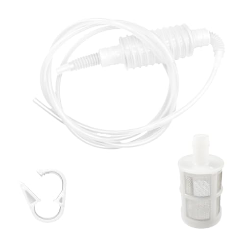 Hand Fuel Siphon Pump Kit, High Flow Gas Oil Water Diesel Transfer Pump with Filter & Hose Clip, Universal Portable Liquid Extractor for Car Motorcycle ATV Lawn Mower(5.2Ft-1.6M) - size: 5.2Ft-1.6M