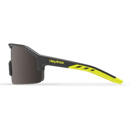 HexArmor Shockwave Safety Work Glasses | ANSI Z87+, 100% UV Protection, Anti-Fog or Scratch Resistant, Polarized - color: Hi-vis Frame
