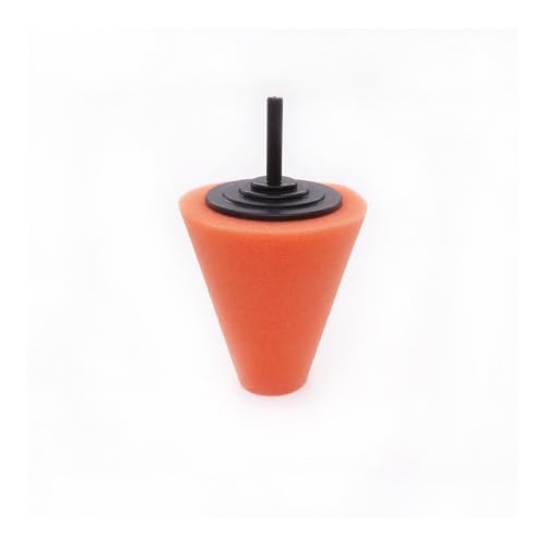 Car Polishing Foam Sponge Pad Cone Buffing Ball Waxing Kit Wheel Headlight(Conical Orange) - color: Conical Orange