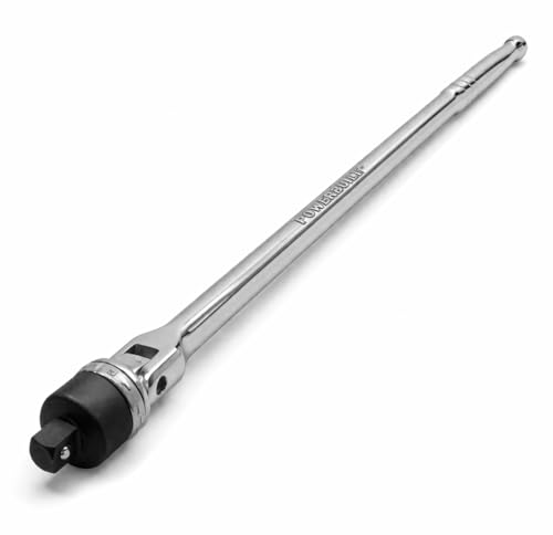 Powerbuilt 1/2 Inch Drive Ratchet Breaker Bar Hand Tool, Long Reach 24 Inches, Grip and Break Loose Tight Bolts, Nuts - 641700