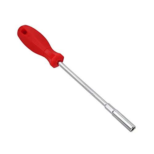 Oumefar 2PCS Hex Nut Driver, Hollow Shaft Lengthened Sleeve Screwdriver Red Plastic Handle Bit Holding Screwdriver 5.5mm(2PCS)