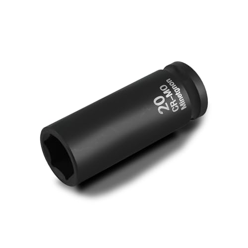 20mm Socket Deep 1/2 Drive Impact Socket 6 Point CR-MO Axle Nut Heavy-Duty Socket for Easy Removal & Installation of Wheel Hub & Axle Shaft Nuts - color: Deep_6 Pt_1/2, size: 20mm