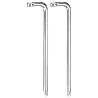HARFINGTON 2 Pcs Socket Breaker Bar 1/2" Drive 20" Long 50BV30 Alloy Steel L-Shape Extension Bar Axle Nut Socket Wrench Hand Tool for Car Mechanical Equipment Repair, Silver - size: 1/2"x20"
