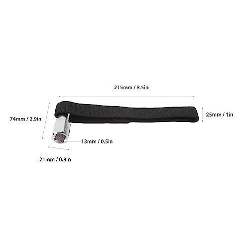 Professional Grade Adjustable Nylon Oil Filter Strap Wrench 1/2 Drive - Strap Wrench Heavy Duty, Chrome-Plated Steel Construction, Up to 120mm Filters for Finally Engine Maintenance