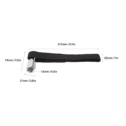 Professional Grade Adjustable Nylon Oil Filter Strap Wrench 1/2 Drive - Strap Wrench Heavy Duty, Chrome-Plated Steel Construction, Up to 120mm Filters for Finally Engine Maintenance