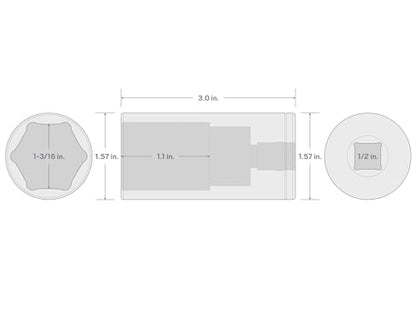TEKTON 1/2 Inch Drive x 1-3/16 Inch Deep 6-Point Socket | SHD23030 - size: 1-3/16 Inch, style: Deep