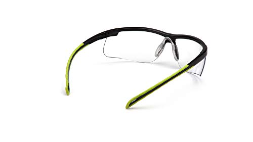 Pyramex Ever-Lite Lightweight Safety Glass Indoor/Outdoor Mirror Lens - color: Clear H2max Anti-fog Lens/ Black/Lime Frame