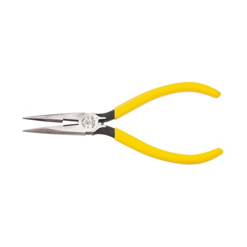 Klein Tools D203-6C Standard Long Nose Cutting Pliers with Spring, 6-Inch - size: 6-Inch