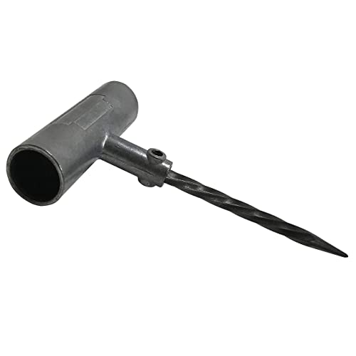Aluminum T-Handle Tire Plug Repair Tool - Replaceable Steel Spiral Probe Needle - color: Die-Cast Spiral Probe Tool