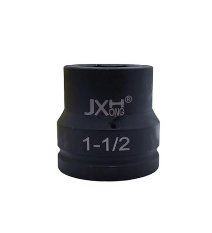 1-1/2" Drive Impact Socket, 6-Point, Heat Treated Cr-Mo Steel – Heavy Duty for Hydraulic Impact Wrench (1-1/2 ") - size: 1-1/2 "