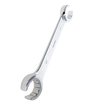 Auniwaig 24mm x 27mm Flare Nut Wrench0.94 x 1.06 Inch Metric Double Open End Geardrive Flare Nut Wrench for Removing Replacing Nuts 1 Pcs - size: 24x27mm